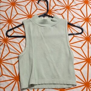 Aeropostale Light Green Ribbed Crop Top